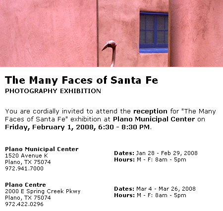 'The Many Faces of Santa Fe' Exhibition 'The Many Faces of Santa Fe' Exhibition
